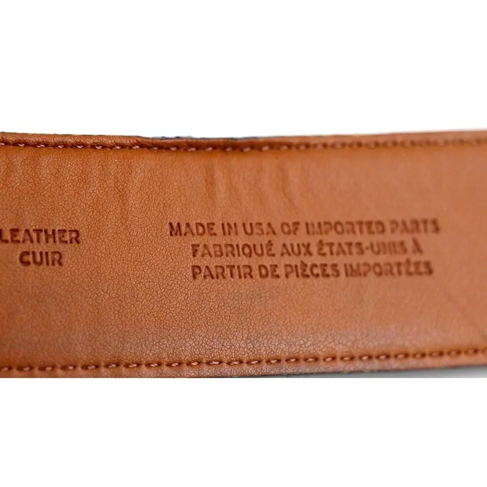 Nordstrom BLACK GENUINE LEATHER 1 3/8
